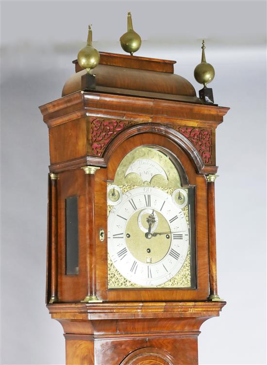 William Underwood of London. A George III walnut cased eight day chiming longcase clock, W.1ft 8in. H.8ft 6in.